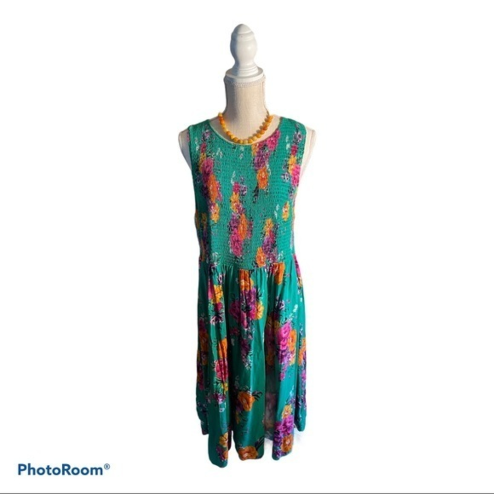 Torrid Geen Floral Sleeveless Dress 2